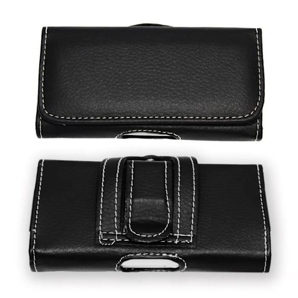 Étui pochette - Lenovo - Vibe S1 Lite - Grainet læder - Sort - Magnetlukning Svart