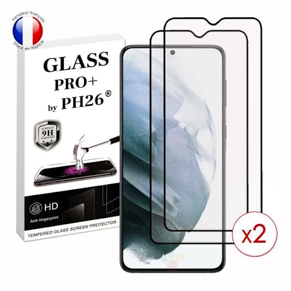 Pack 2 HELA skyddsfilmer för Samsung Galaxy S21 i ultrabeständigt härdat glas (Maximal hårdhet) Vit