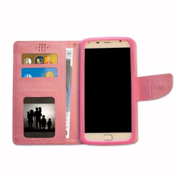 Housse folio - PH26® - C3 - Texturerat konstläder - Rosa - Universell Rosa