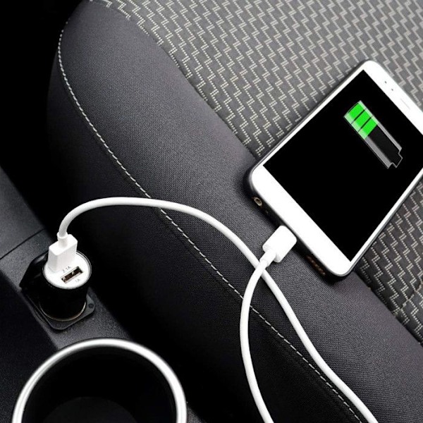 USB Car Cigarettænder Oplader Dobbelt Porte Ultra Hurtig USB X2 Bil Oplader 12/24V til Samsung Galaxy S24 FE