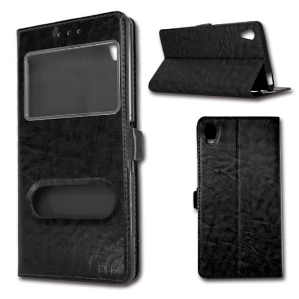 Svart Folio Cover Case för HTC 630 By Ph26®