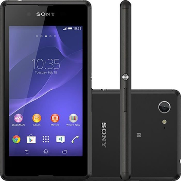 Housse folio - PH26® - SONY XPERIA E3 - Syntetiskt läder - Svart - Magnetisk Svart