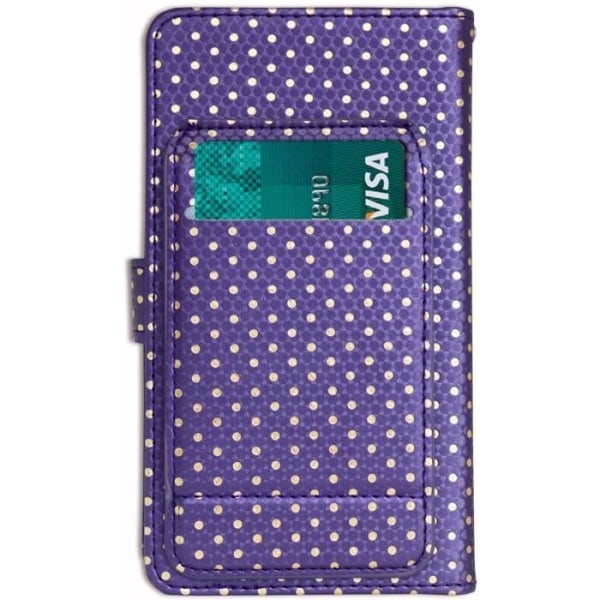 Fodral för Samsung Galaxy M31s - VIOLETT - Ekoko läder - Kortficka - Spegel - Synliga sömmar Lila