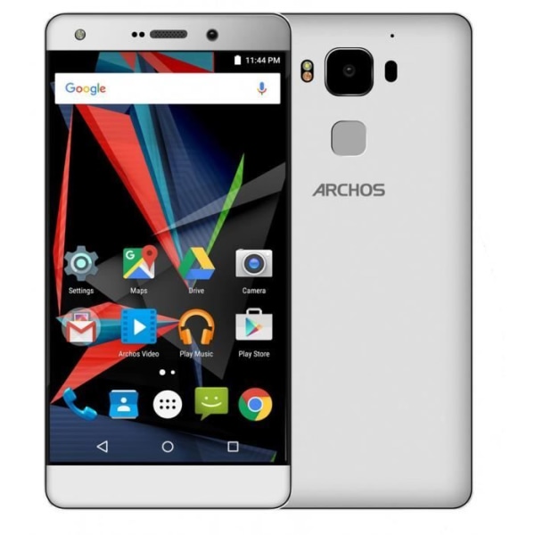 Archos Diamond 2 Plus Dedikoitu musta folion päällinen nahkatyylisillä ikkunoilla näkyvillä PH26®-ompeleilla