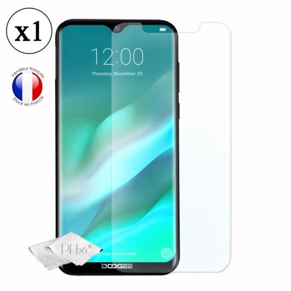 Skyddsskal - Doogee - Y8 - Brunt läder - Silikon gel - Skyddsfilm i härdat glas
