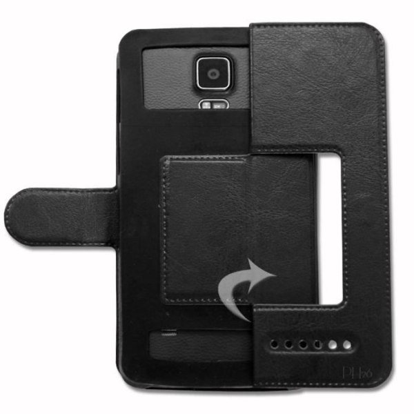 Blackberry DTEK50 super PACK Svart PU fönsterfodral + mini stylus + härdat glas 9H hårdhet, Ultratunn 0,20 mm