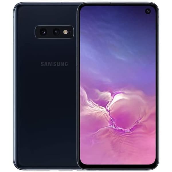 Extra Slim Case - SORT - Samsung Galaxy S10 E - Imiteret læder - Semi-stiv - Magnetisk Svart