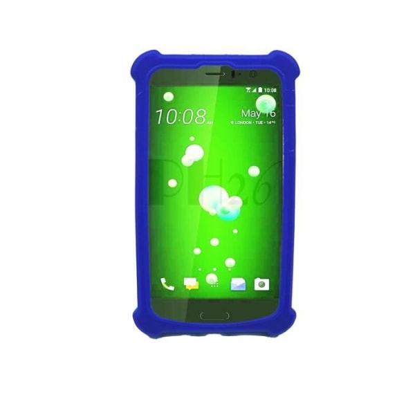 Huawei Ascend Y511 Blåt læder-stil bagcover med anti-shock silikone gel konturer fra PH26®