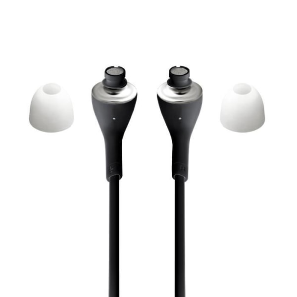 Sorte højkvalitets audio in-ear øretelefoner i ultrakomfort silikone volumenkontrol og mikrofon til Realme X50 5G