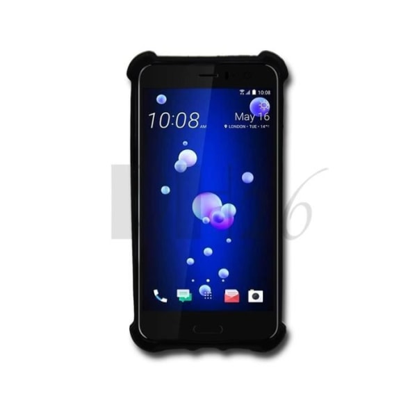 ZTE Blade A910 Bagcover i sort læderlook med silikonegelkanter, stødabsorberende by PH26®