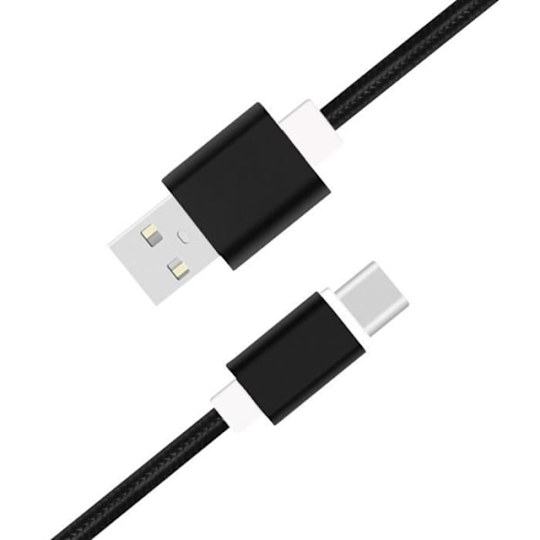 Micro USB-kabel til General Mobile GM 20 Pro flettet nylon 1,3 meter hurtig opladning-synkronisering-dataoverførsel - SORT Svart