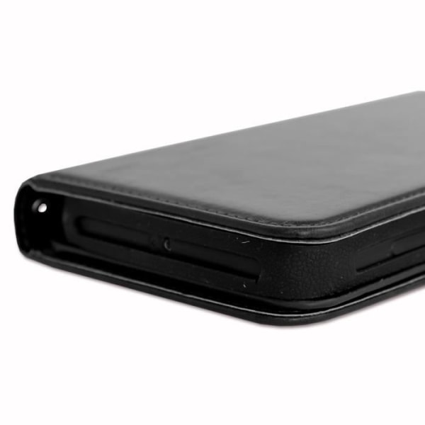 Foliofodral för HTC U11 EYEs plånboksformat i ekoläder - dubbel invändig flik korthållare magnetisk stängning - SVART