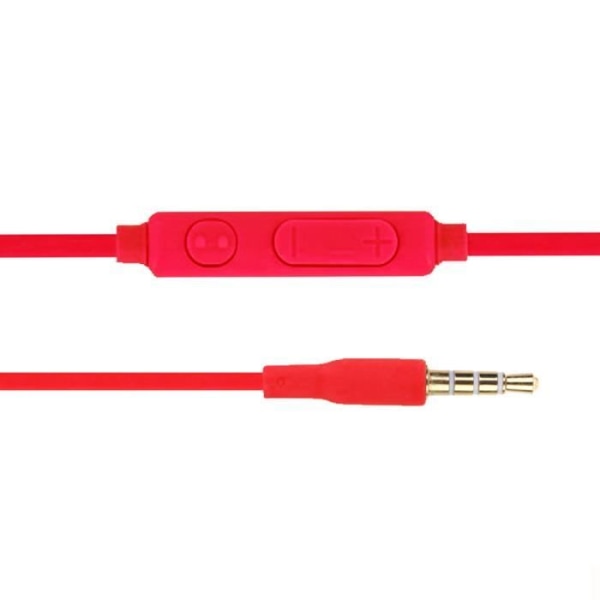 Röda högkvalitativa in-ear-hörlurar i ultrakomfort silikonvolymkontroll och mikrofon för LG Velvet 4G