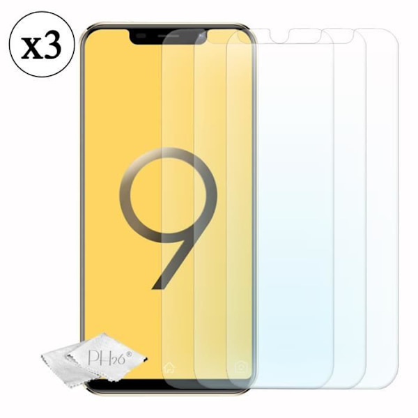 Kolmen läpinäkyvän, erittäin kestävän karkaistun lasin näytönsuojan pakkaus V-Mobile S9:lle (2019)
