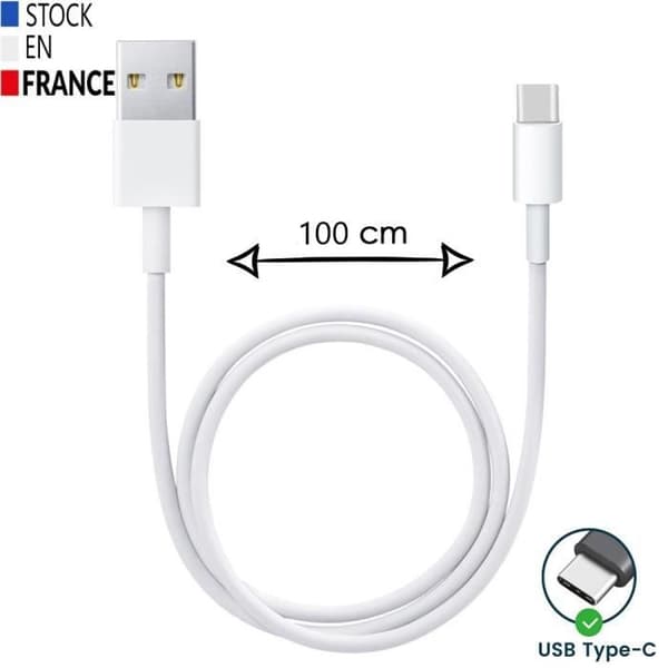 USB Type C - PH26 - Infinix Smart 7 Plus - NopeA Lataus - 1 m - Väri Valkoinen Vit
