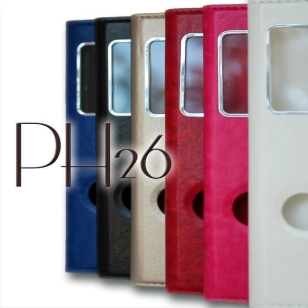 Etui Housse Coque Folio - PH26® - HTC ONE M9 - Syntetiskt Läder - Magnetisk - Mjuk Vit
