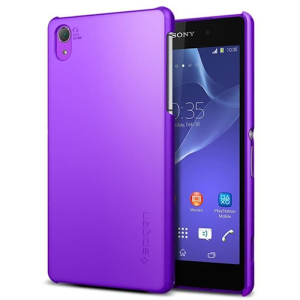 SONY XPERIA Z2 Musta folio-kotelo ikkunoilla, nahkajäljitelmällä ja näkyvillä saumoilla by PH26®