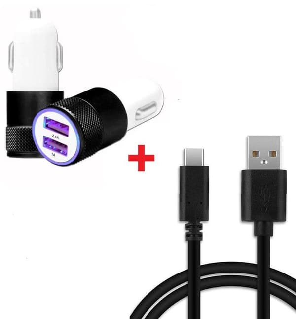 Autolaturi - PH26 - Infinix Zero Flip - 2 USB Type C - Ultra-nopea - 3.1A Vit