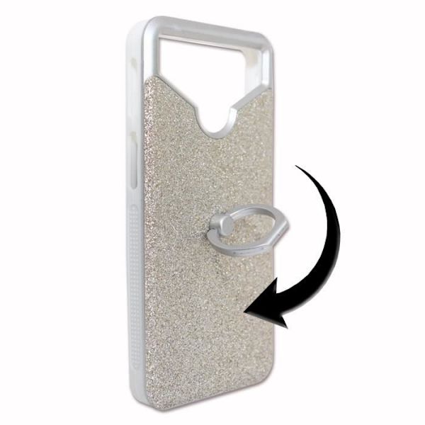 Nubia M2 Lite PACK Silver rhinestone bakstycke med ring + 2 härdade glas MAXIMAL hårdhet