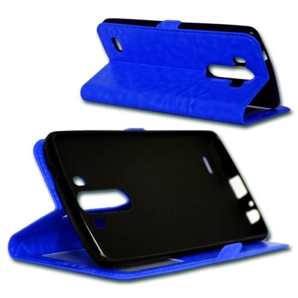 Etui cover folio - PH26® - ALCATEL POP 3 (5,5 tommer) - Kunstlæder - Blød - Magnetisk Blå