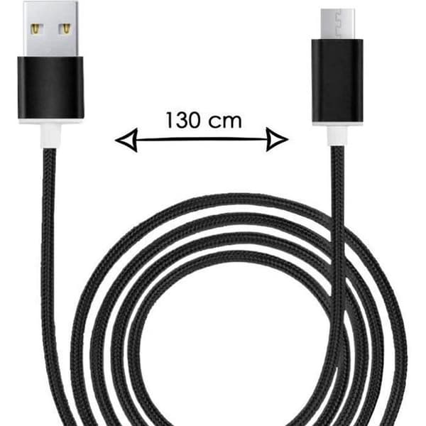 Micro USB-kabel - PH26 - Samsung Galaxy A10 - 1,3 Meter - Hurtig opladning-synkronisering - Sort SVART