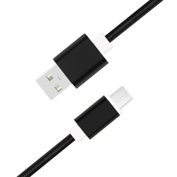 Micro USB-kabelpaket för Haier Alpha A5 Ultrakraftig och snabb laddare 2X (5V - 2.1A) - SVART