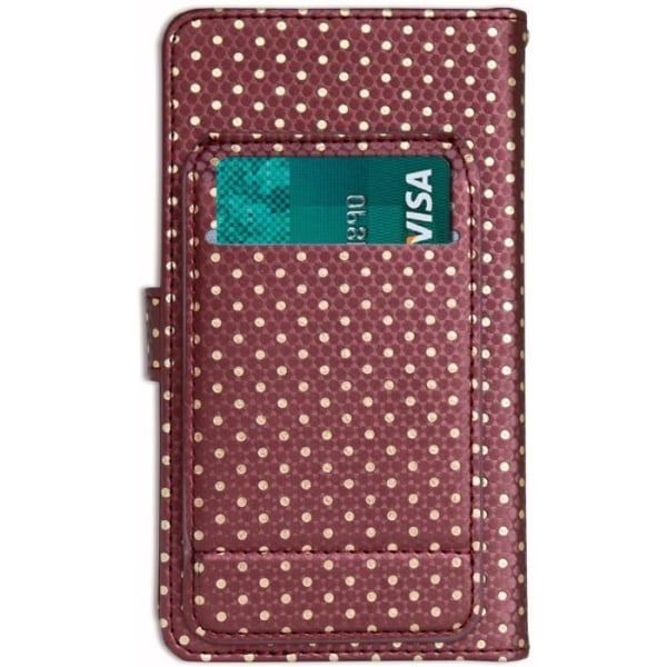 Smartphone Cover - PH26 - HTC Wildfire E2 - Øko-læder brun - Kortholder - Indbygget spejl kastanj