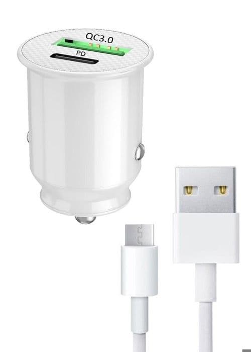 Pakke Biloplader - PH26 - Vivo X200 - 2 USB-porte - 2 USB Type C-kabler - Sort SVART
