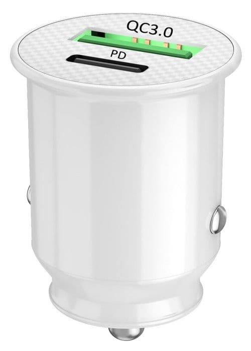 Lader Bil - PH26 - Doogee Blade 10 Pro - 30W - USB Type C - 2 Porte Vit