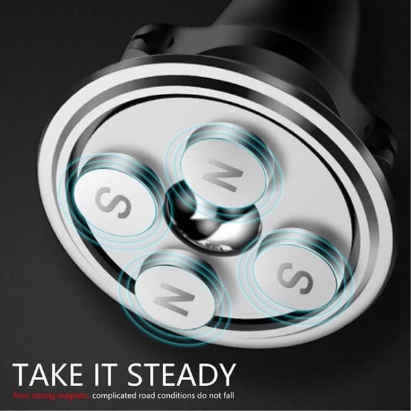 Support til telefon i bilen - PH26 - Magnetisk - 360° rotation - Montering til Apple iPhone XS - Sort Svart