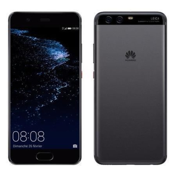 Housse Folio - PH26® - Huawei P10 - Syntetiskt läder - Svart - Magnetisk Svart
