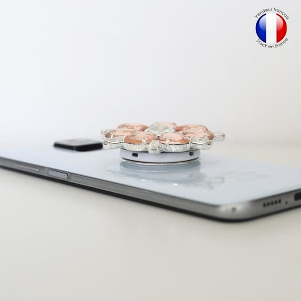 Foldbar Mobiltelefon Holder til TP-Link Neffos A5 Super Diamond Design - Pink & White Diamond Rosa