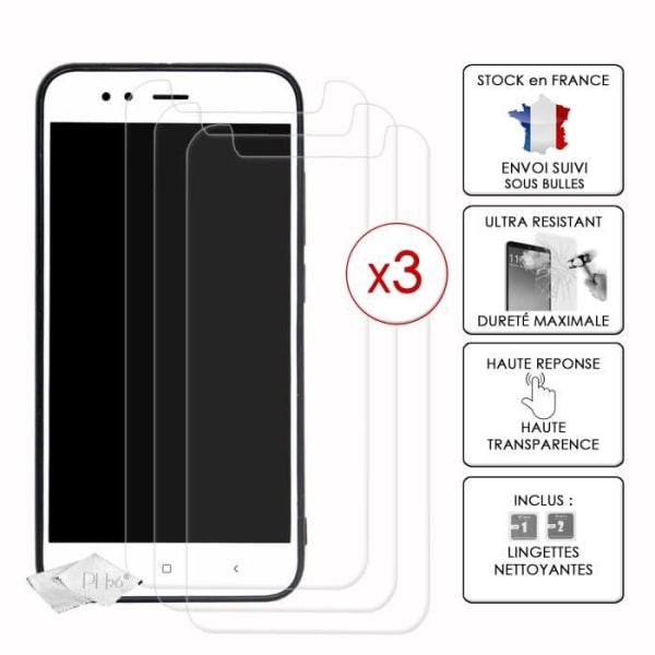 G Cing One Smartphone 4G Pack 3 skärmskyddsfilmer i härdat glas med hög transparens, ultrabeständig (9H hårdhet), ultra