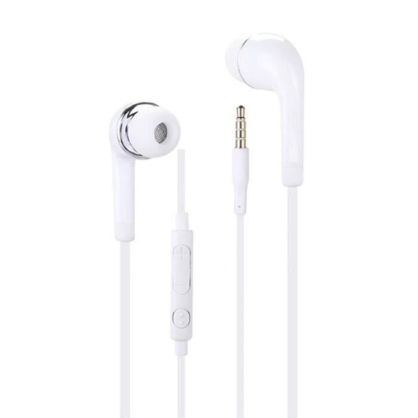 Hörlurar Vit Högkvalitativ Audio In-Ear i silikon ultra komfort kontroll av volym och mikrofon för Motorola Vit