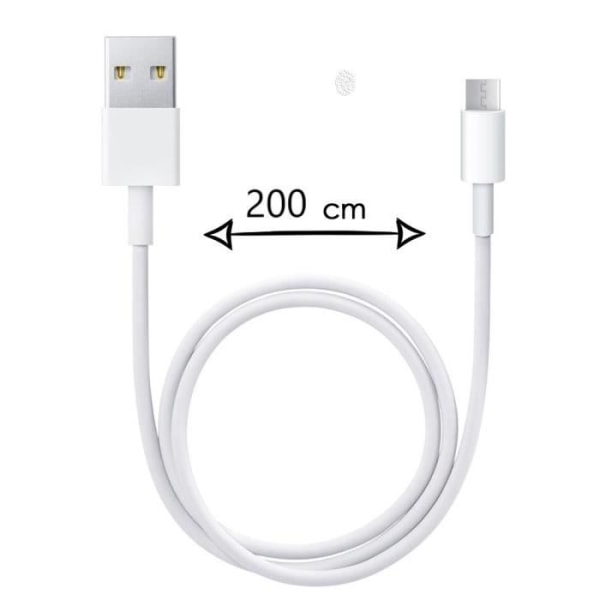 2 meter mikro-USB-kabel til Realme X Lite hurtig opladning-dataoverførsel Vit