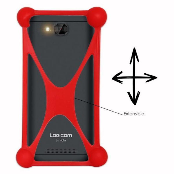 Bumper case - Logicom - Le Hola - Röd - Stötsäker - Silikon - Ultrabeständig Röd