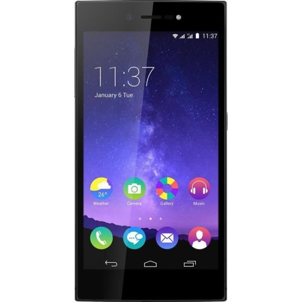 Wiko Highway Star Dedikerat svart foliofodral med fönster i läderstil med synliga sömmar från PH26® sort