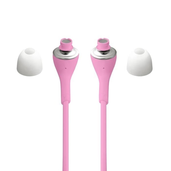 Rosa hörlurar högkvalitativt ljud in-ear i silikon ultrakomfort volymkontroll och mikrofon för Realme XT