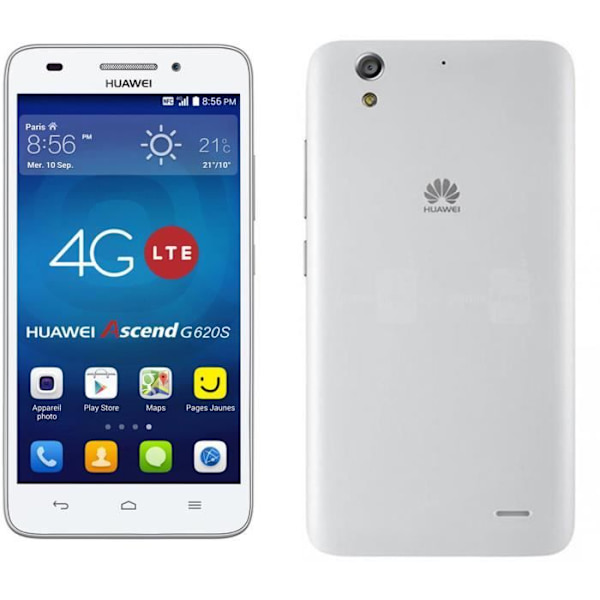 Huawei G620s Dedikeret folio cover i sort lærlook med synlige stikninger af PH26® Svart