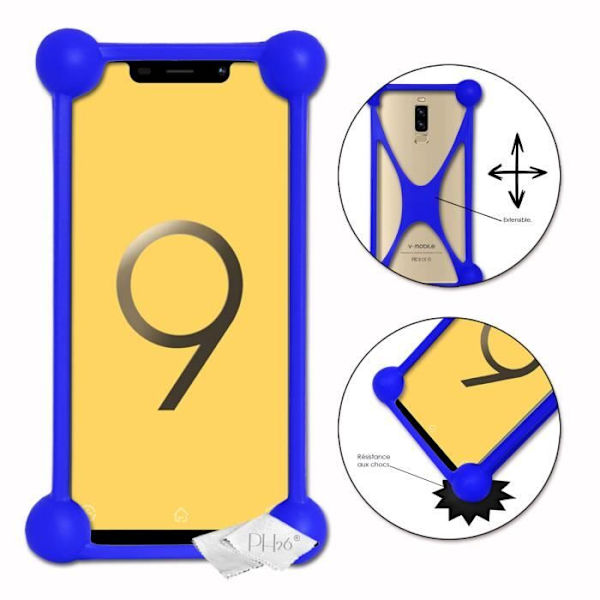 Blått stötsäkert stötfångarfodral för V-Mobile S9 (2019)