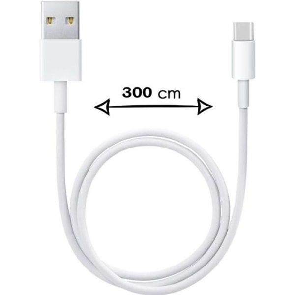 USB Type C-kabel för Honor 300 - Snabbladdning/Synkronisering Datatransfer - 3 Meters kabel Vit