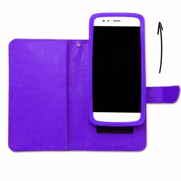 Etui huske folio - PH26® - LOGICOM Le Starter L 8 Go - Øko-læder violet - Magnetisk lukning - Universel Lila