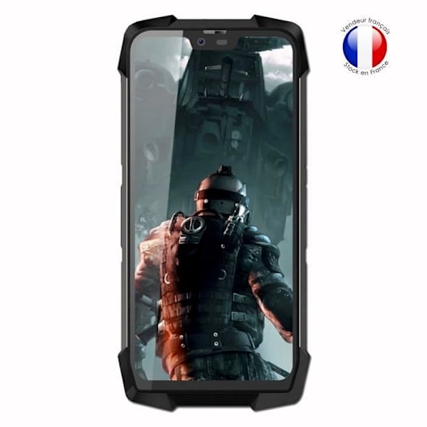 Super Pack Shockproof Black Bumper Case til Blackview Bv9700 pro med 2 hærdede briller for MAKSIMAL hårdhedsbeskyttelse Svart