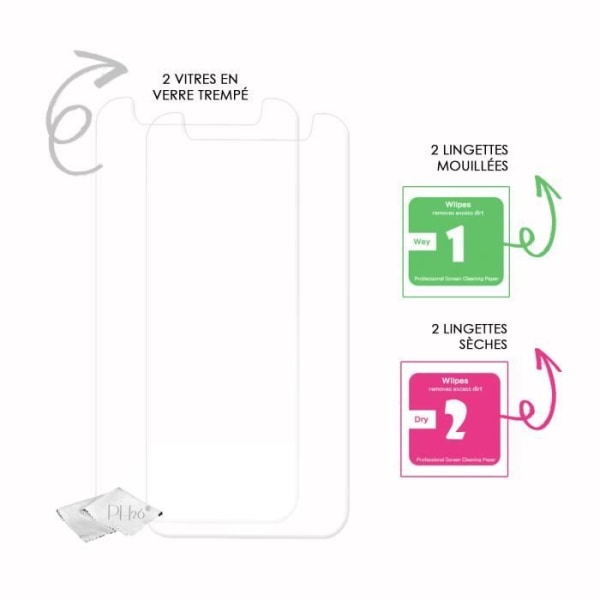 Qilive Fingeravtryck med högt värde 16 GB 2-pack Skärmskydd av högt klart härdat glas, ultrahållbar (hårdhet)