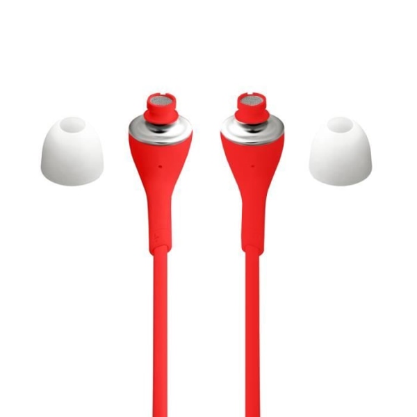 Röda högkvalitativa in-ear-lurar av silikon med volymkontroll och mikrofon för Oppo Reno4 Pro Artist Röd