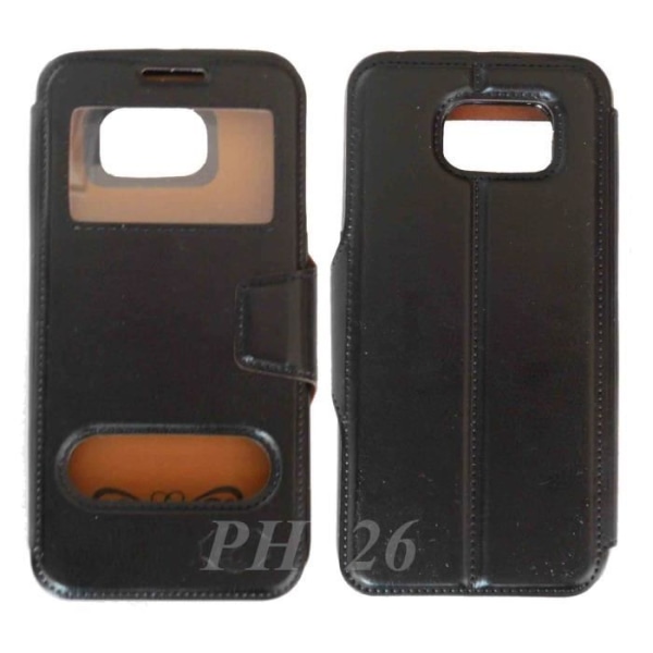 Folio cover case - Alcatel - C1 - Syntetisk læder - Sort - Vintage Svart