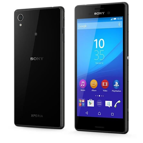 Mobilfodral - PH26® - SONY XPERIA M4 AQUA - Syntetisk läder - Svart - Fickfodral med fönster Svart