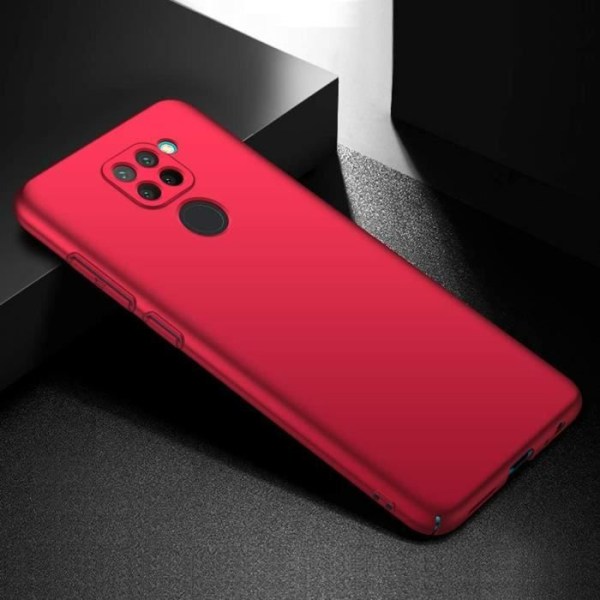 Xiaomi Redmi Note 9 fodral + skärmskydd i härdat glas, rött mycket tunt skyddsfodral Hårt skydd Fodral för