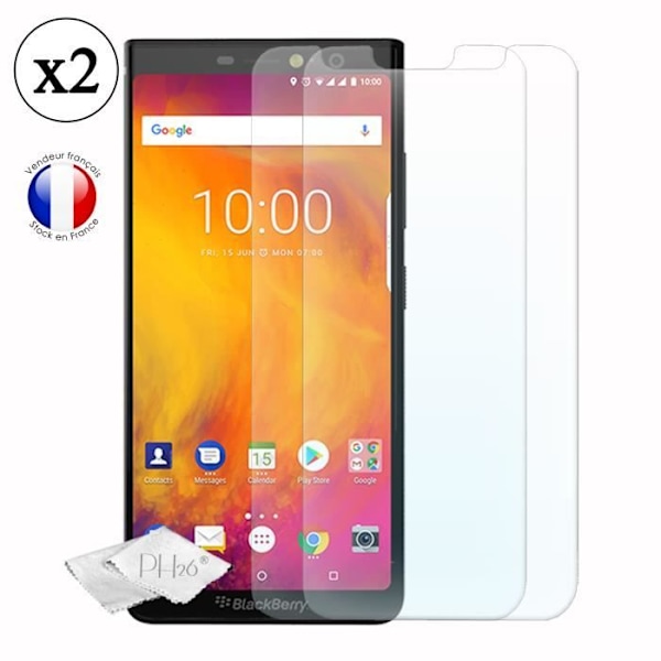 Pack 2 skärmskydd i härdat glas med hög transparens, ultrabeständig, ultratunn, antispårkompatibel för