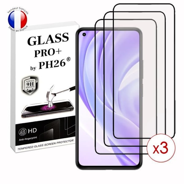 Pack 3 HELA skyddsfilmer för Xiaomi MI 11 Lite i ultrabeständigt härdat glas (maximal hårdhet) Vit